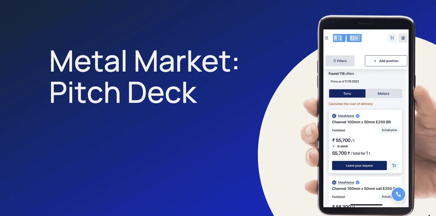 Pitch deck for a metal market startup